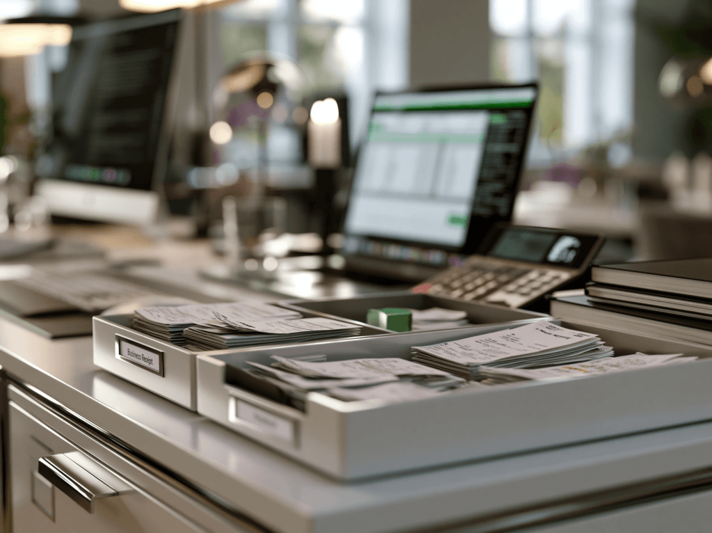 Separated business and private receipts for clean ApS bookkeeping